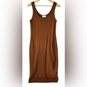 Old Navy Ribbed Sweater Dress Brown Midi Length | Women’s L